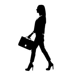 Business Woman Walking Silhouette