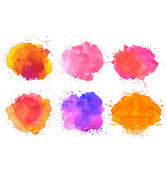 Abstract Watercolor Splatter Stain Colorful Set