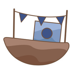 Fishing Boat Flat Design For Transportation