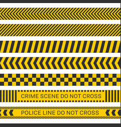 Set Of Police Line Or Danger Tapes Do Not Cross