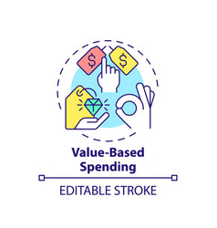 Value Based Spending Concept Icon