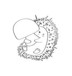 Black And White Hedgehog Clipart In Cute Cartoon