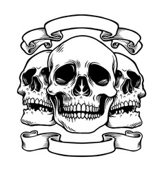 Brotherhood Skull Ribbon Silhouette