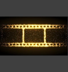 Film Reel Strip Made With Golden Sparkles