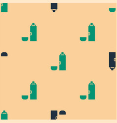 Green And Black Thermos Container Icon Isolated