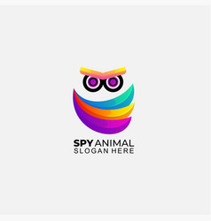 Owl Logo Gradient Design Colorful