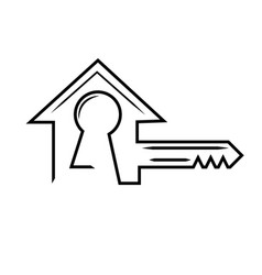 Simple Housing Key Icon Logo