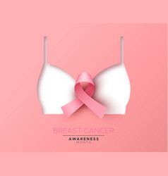 Breast Cancer Awareness Paper Cut Pink Bra Card