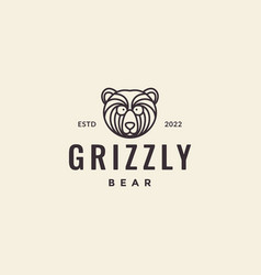 Head Little Bear Grizzly Line Minimalist Hipster