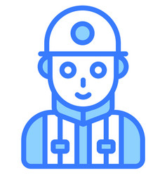 Indian Soldier Blue Outline Icon Isolated Design