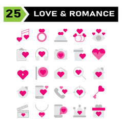 Love And Romance Icon Set Include Song Music