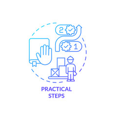 Practical Steps Blue Gradient Concept Icon