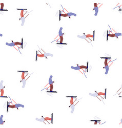 Seamless Pattern Of Skier