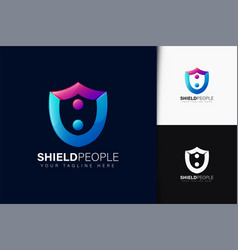 Shield People Logo Design With Gradient