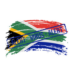 South Africa Torn Flag With A Stamp Words