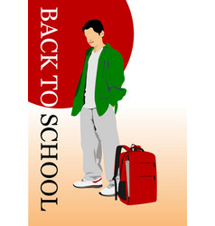 Back To School Boy With School Bag 3d