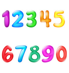 Colorful numbers and mathematical operations Vector Image