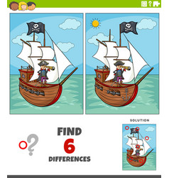 Differences game with container ship Royalty Free Vector