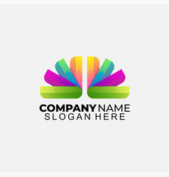 Fan Logo Colorful Design Template Icon