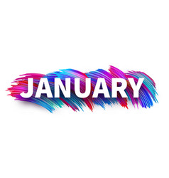 February sign or banner with colorful brush stroke