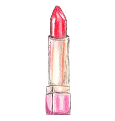 Red Lipstick Watercolor Fashion