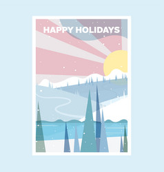 Winter Snowy Lake Holiday Poster