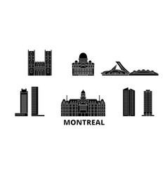 Canada Montreal Flat Travel Skyline Set