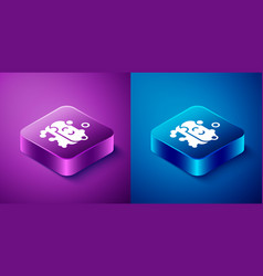 Isometric Bar Of Soap With Foam Icon Isolated