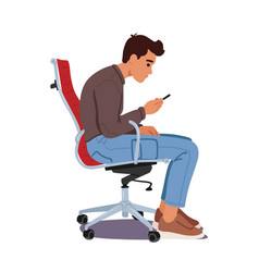 Man Slouches On A Chair Engrossed In His