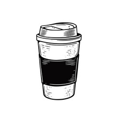 Paper Cup Coffee To Go Hand Drawn Black Sketch