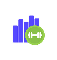 Workout Icon With A Graph And Barbell