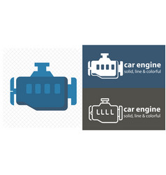 Car Engine Isolated Flat Engine Line Icon