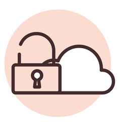 Cyber Cloud Security On White Background