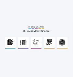 Finance Glyph 5 Icon Pack Including Funds