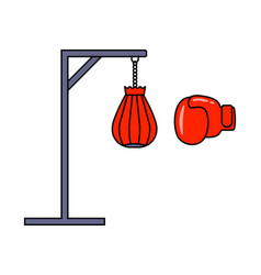 Boxing Hanging Red Pear And Leather Glove