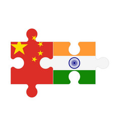 Puzzle Of Flags Of China And India