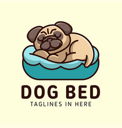 Cute Dog Bed Mascot Logo