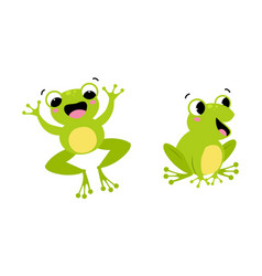 Cute Happy Green Baby Frog With Funny Face