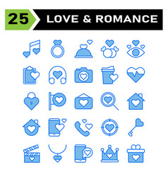 Love And Romance Icon Set Include Song Music