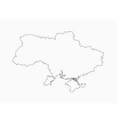 Outline Map Ukraine Line Border Country