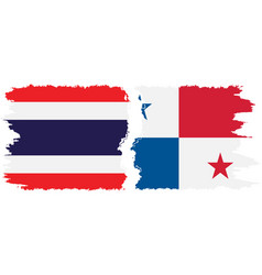 Panama And Thailand Grunge Flags Connection