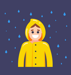 A Yellow Raincoat Protects A Person From The Rain