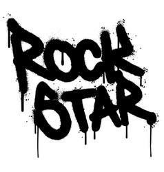 Graffiti Rock Star Word Sprayed Isolated On White