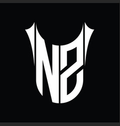 Nz Logo Monogram Shield Sharp Half Round Shape