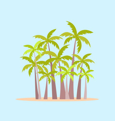 Palm Grove Tropical Trees In Flat Style