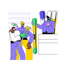 Ski Rental Isolated Cartoon