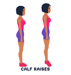 Calf Raises Sport Exersice Silhouettes Of Woman