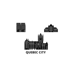 Canada Quebec City Flat Travel Skyline Set