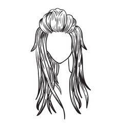 Long Woman Hair Hand Drawn