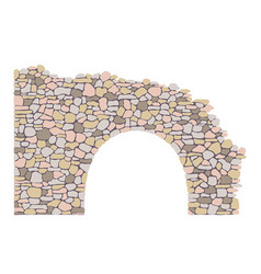 Old Ruined Stone Wall With Arch